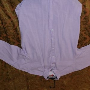 Mens light purple button up shirt